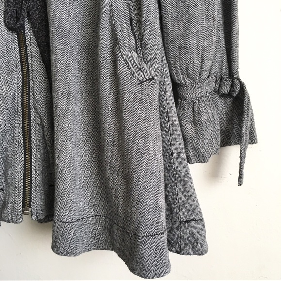 Free People Herringbone Linen Coat - Picture 4 of 8